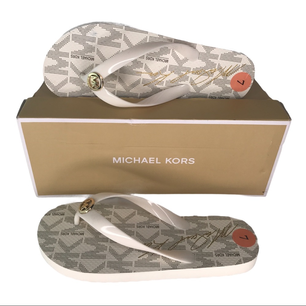 Michael Kors Sandals Flip Flop Size 7 Ivory Color